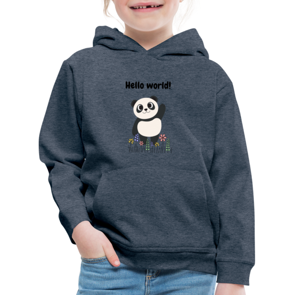 Kinder Premium Hoodie - Hello world - Jeansblau