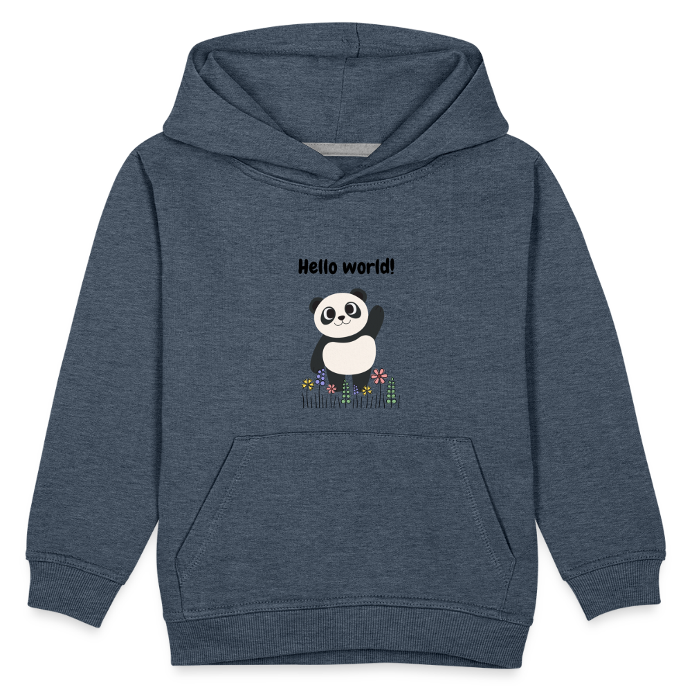 Kinder Premium Hoodie - Hello world - Jeansblau