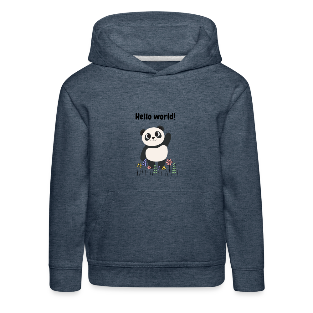 Kinder Premium Hoodie - Hello world - Jeansblau