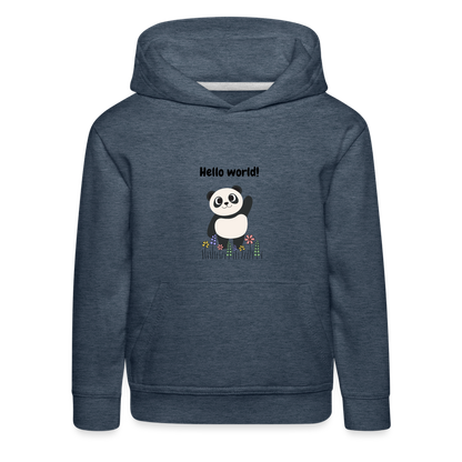 Kinder Premium Hoodie - Hello world - Jeansblau