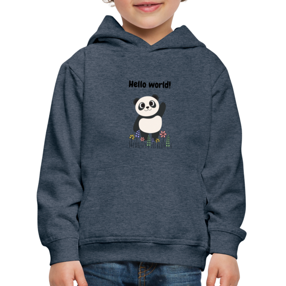 Kinder Premium Hoodie - Hello world - Jeansblau