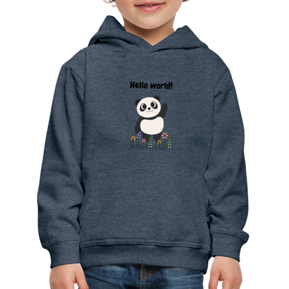 Kinder Premium Hoodie - Hello world - Jeansblau