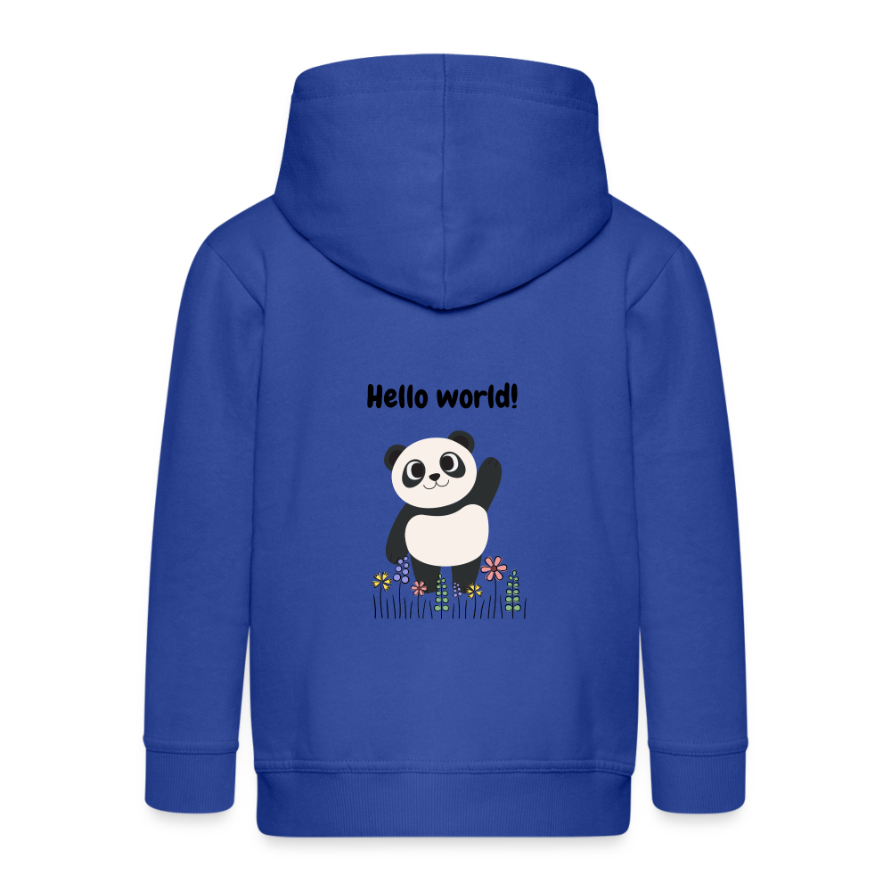 Kinder Premium Kapuzenjacke - Hello world - Royalblau