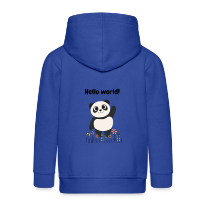 Kinder Premium Kapuzenjacke - Hello world - Royalblau