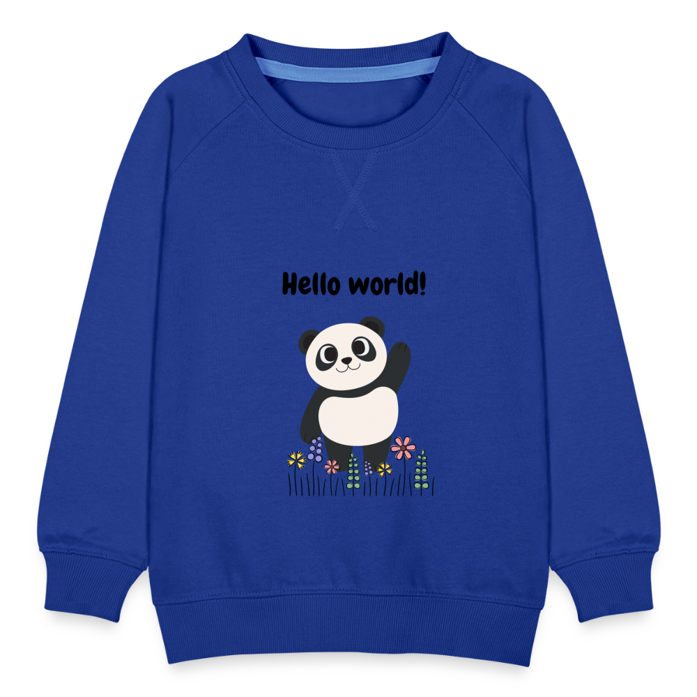 Kinder Premium Pullover- Hello world - Royalblau