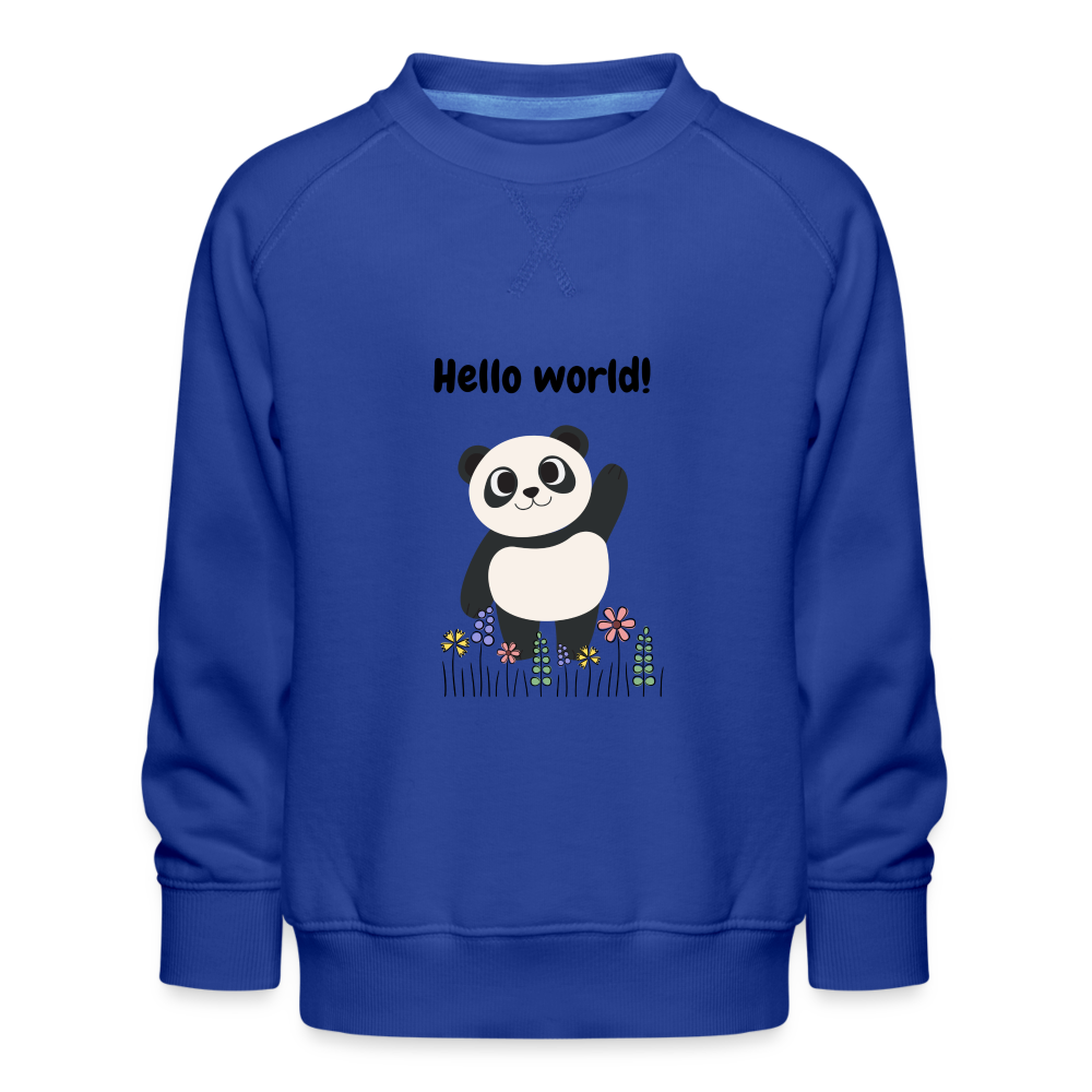 Kinder Premium Pullover- Hello world - Royalblau