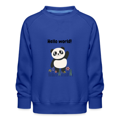 Kinder Premium Pullover- Hello world - Royalblau