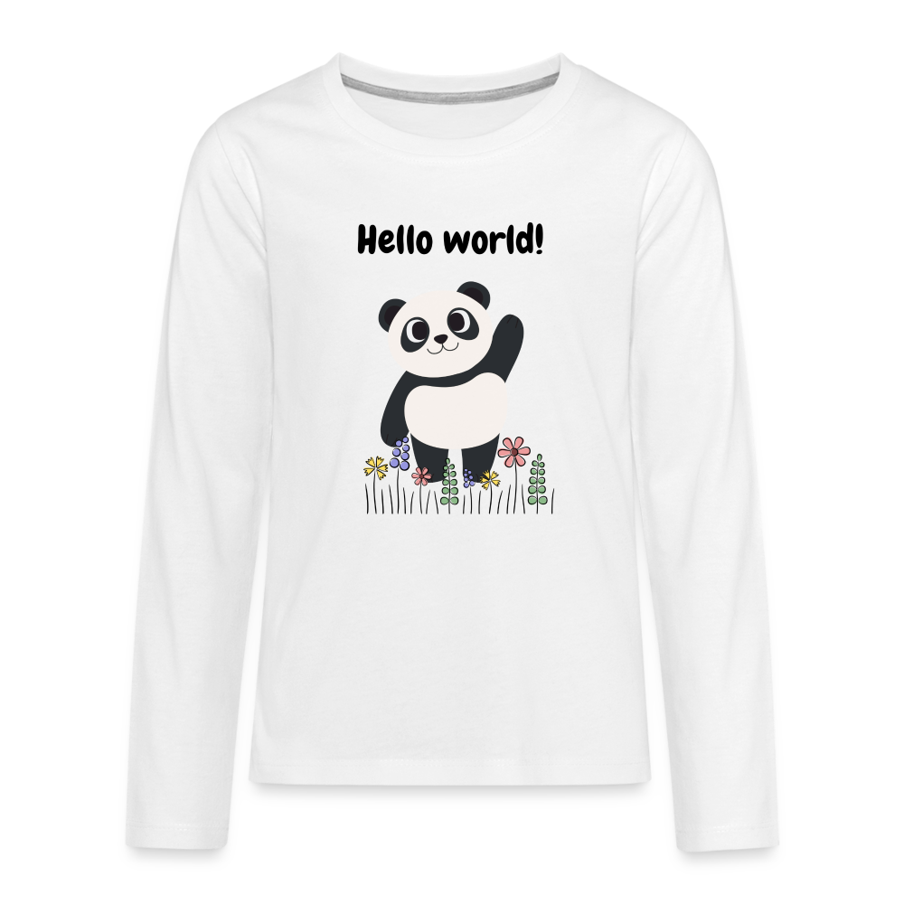 Teenager Premium Langarmshirt - Hello world - weiß