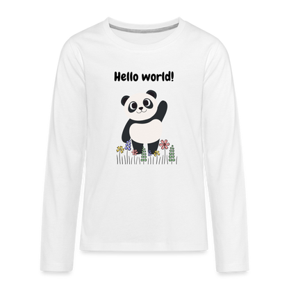 Teenager Premium Langarmshirt - Hello world - weiß