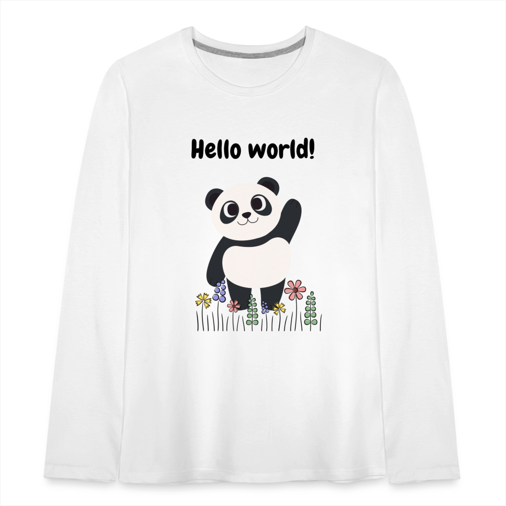 Teenager Premium Langarmshirt - Hello world - weiß