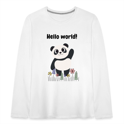 Teenager Premium Langarmshirt - Hello world - weiß