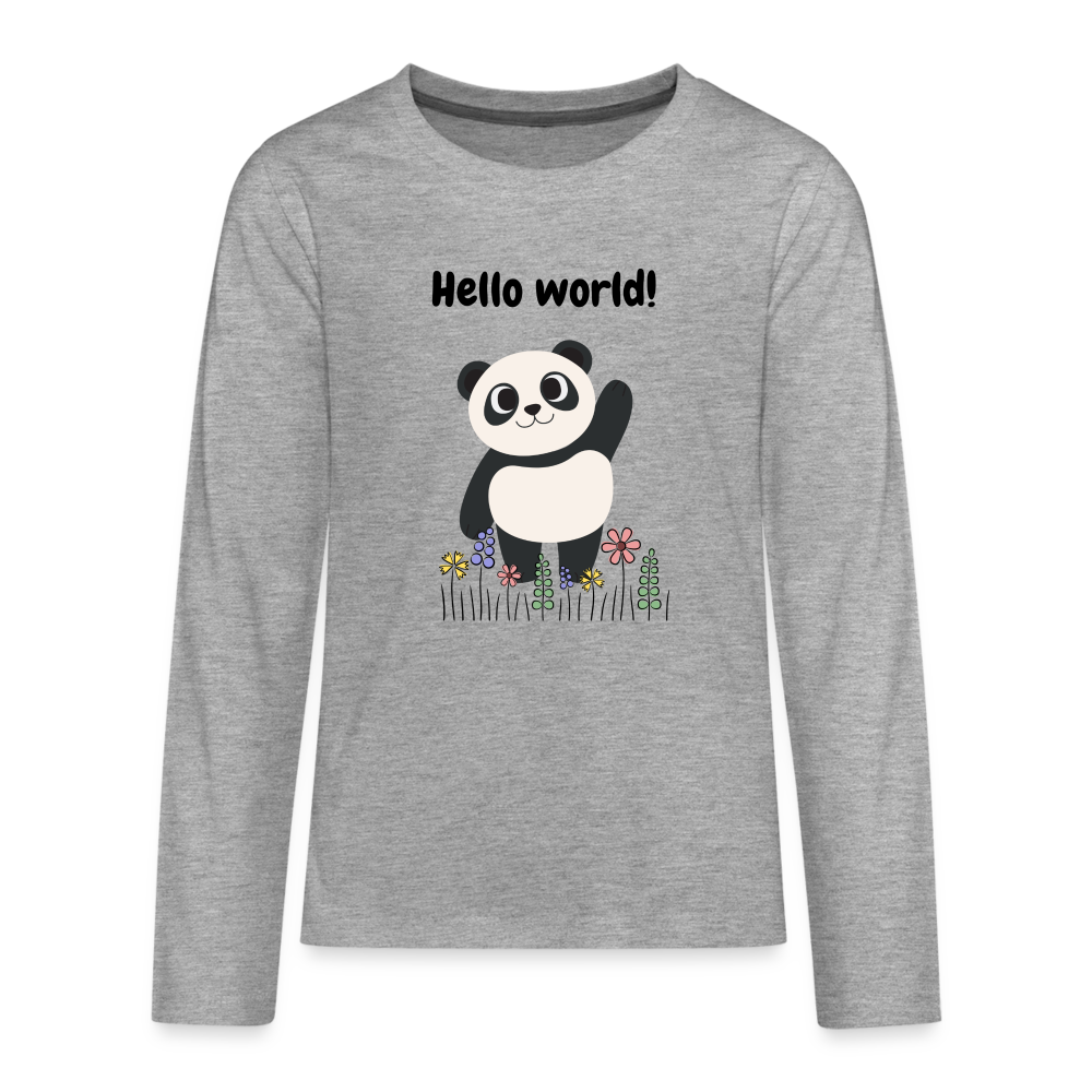 Teenager Premium Langarmshirt - Hello world - Grau meliert