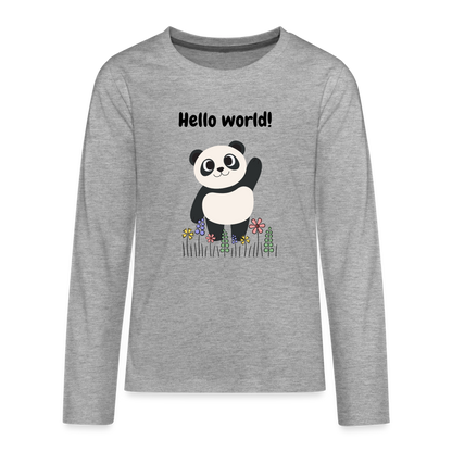 Teenager Premium Langarmshirt - Hello world - Grau meliert