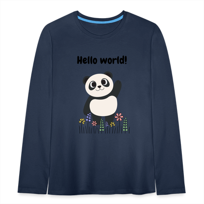 Teenager Premium Langarmshirt - Hello world - Navy