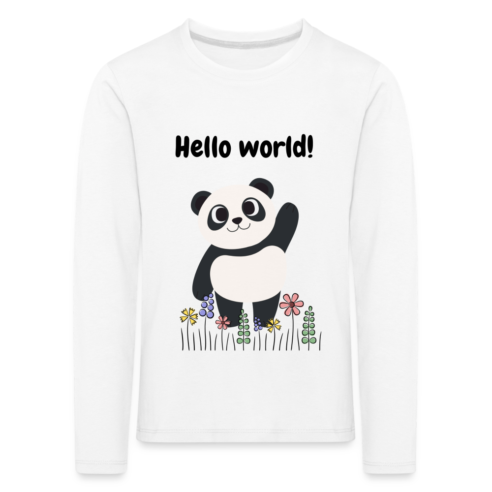 Kinder Premium Langarmshirt - Hello world - weiß