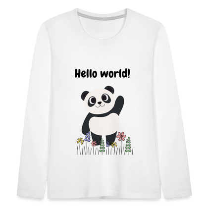 Kinder Premium Langarmshirt - Hello world - weiß