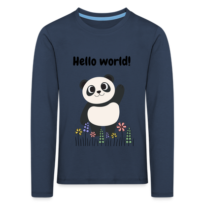 Kinder Premium Langarmshirt - Hello world - Navy