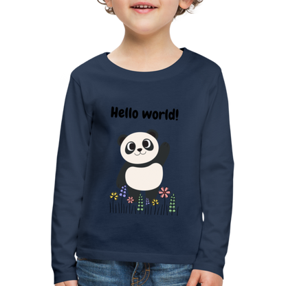 Kinder Premium Langarmshirt - Hello world - Navy