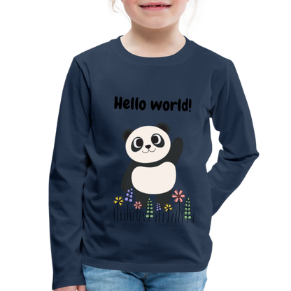 Kinder Premium Langarmshirt - Hello world - Navy