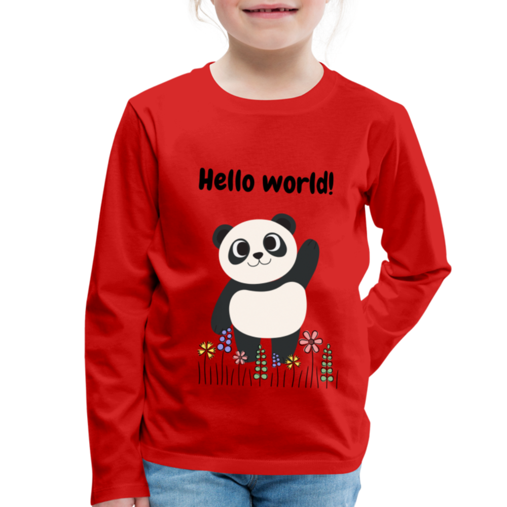 Kinder Premium Langarmshirt - Hello world - Rot