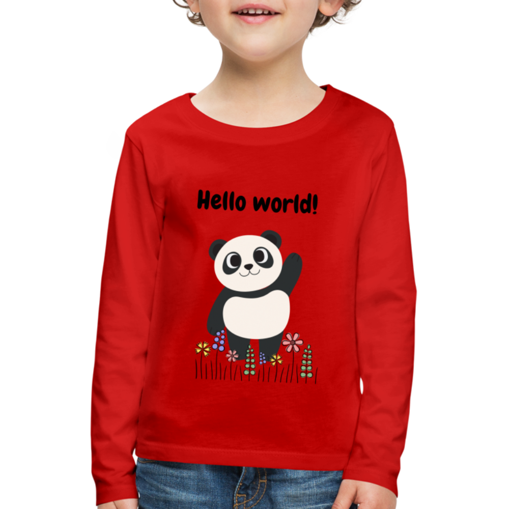 Kinder Premium Langarmshirt - Hello world - Rot