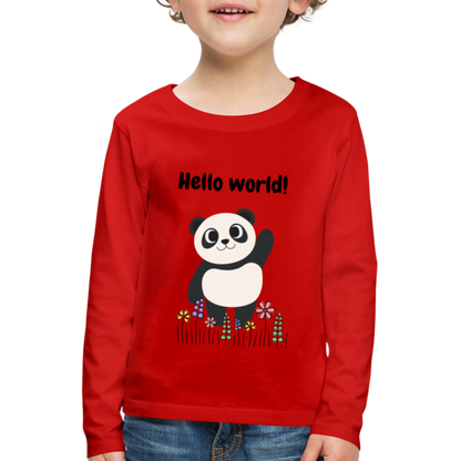 Kinder Premium Langarmshirt - Hello world - Rot