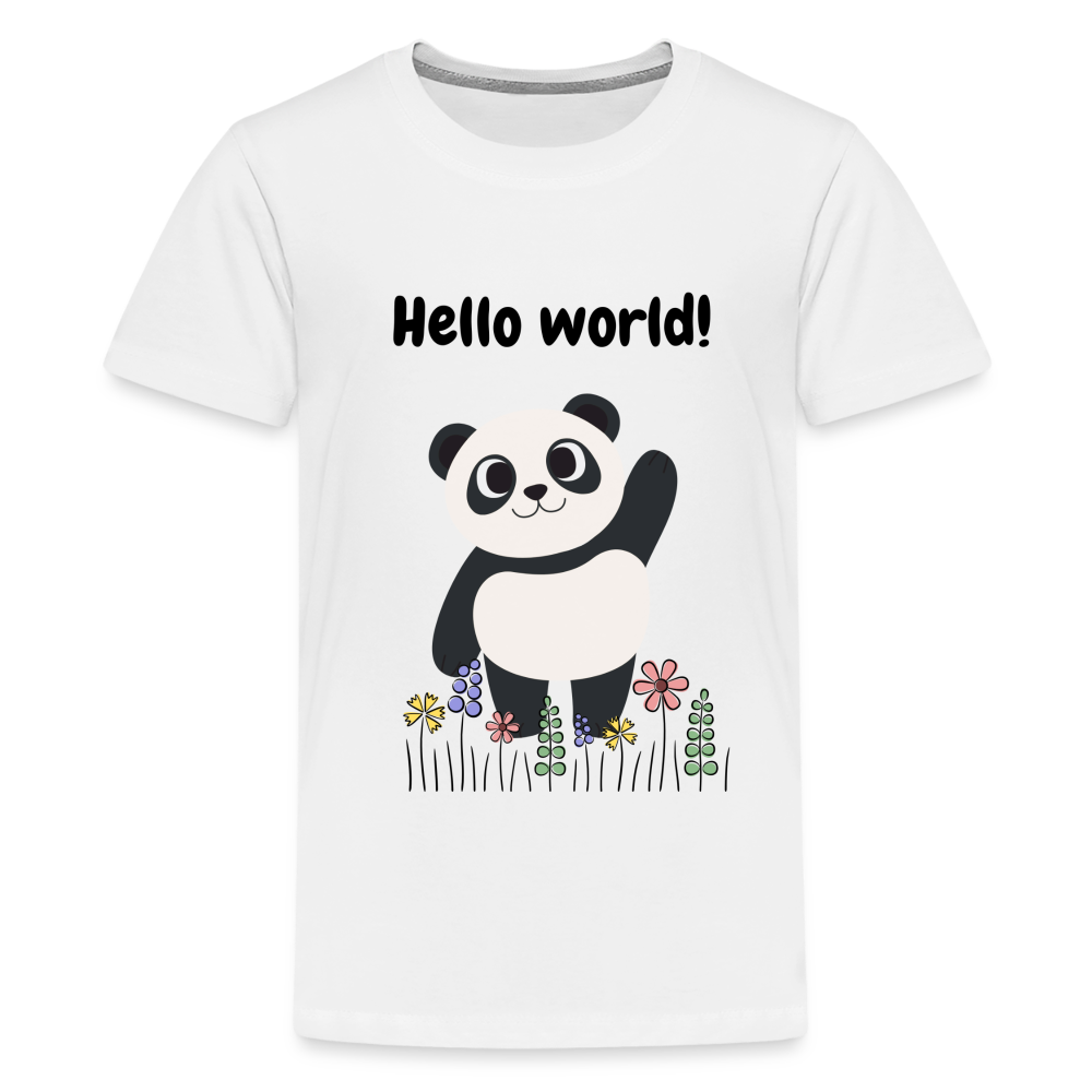 Teenager Premium T-Shirt - Hello world - weiß