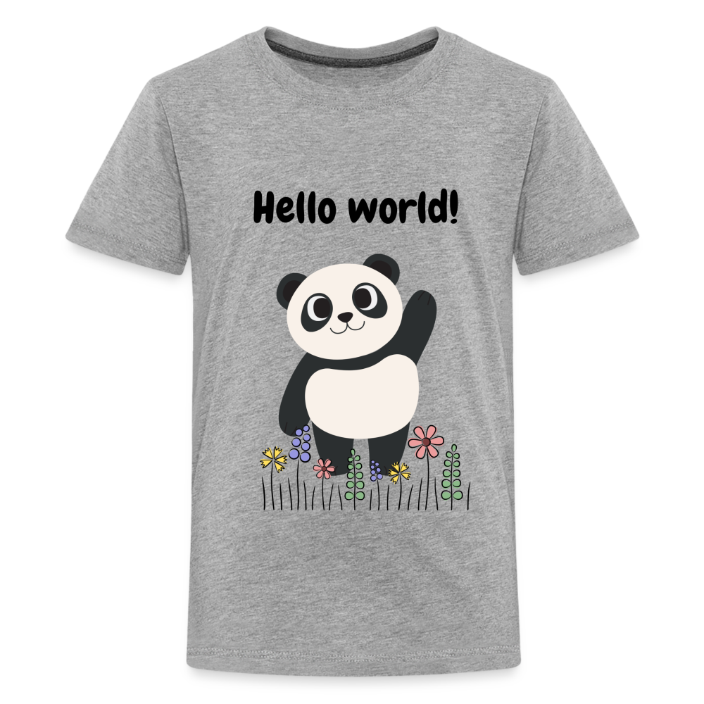 Teenager Premium T-Shirt - Hello world - Grau meliert