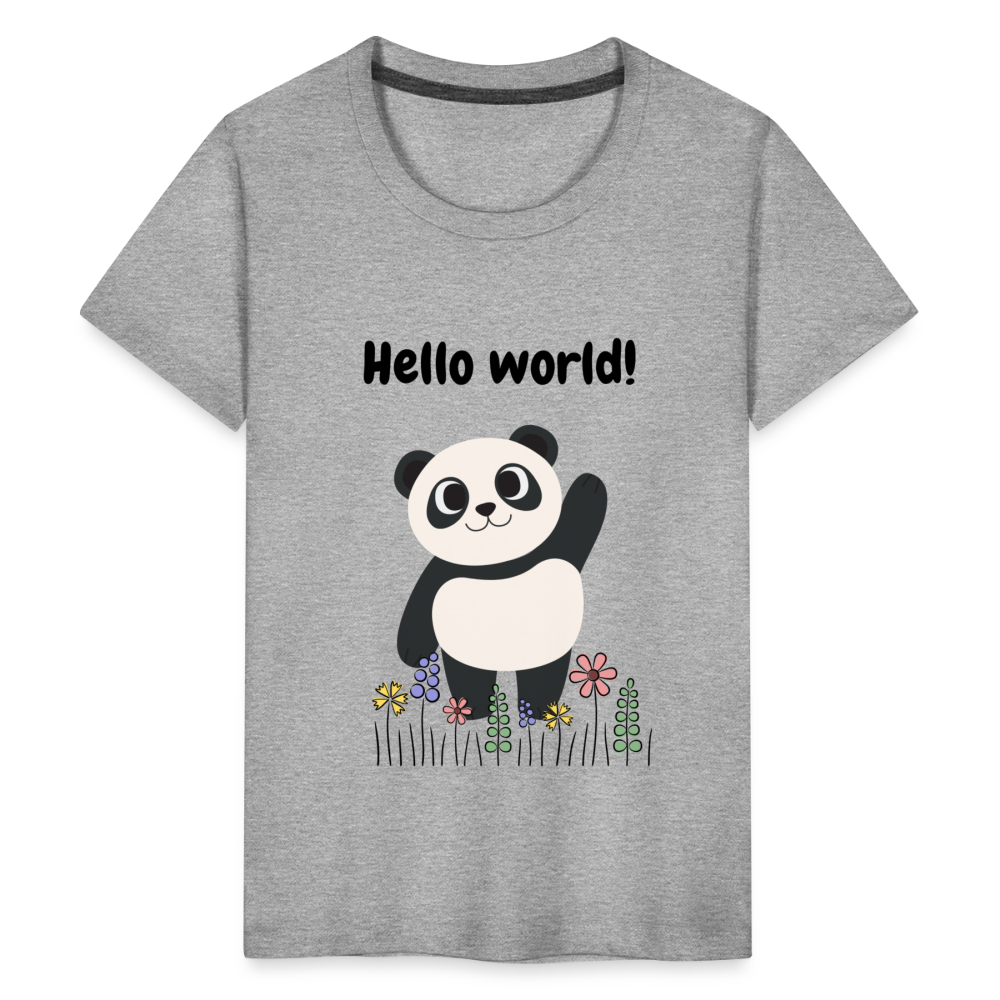 Teenager Premium T-Shirt - Hello world - Grau meliert