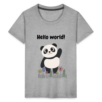 Teenager Premium T-Shirt - Hello world - Grau meliert