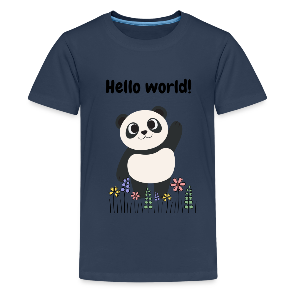 Teenager Premium T-Shirt - Hello world - Navy