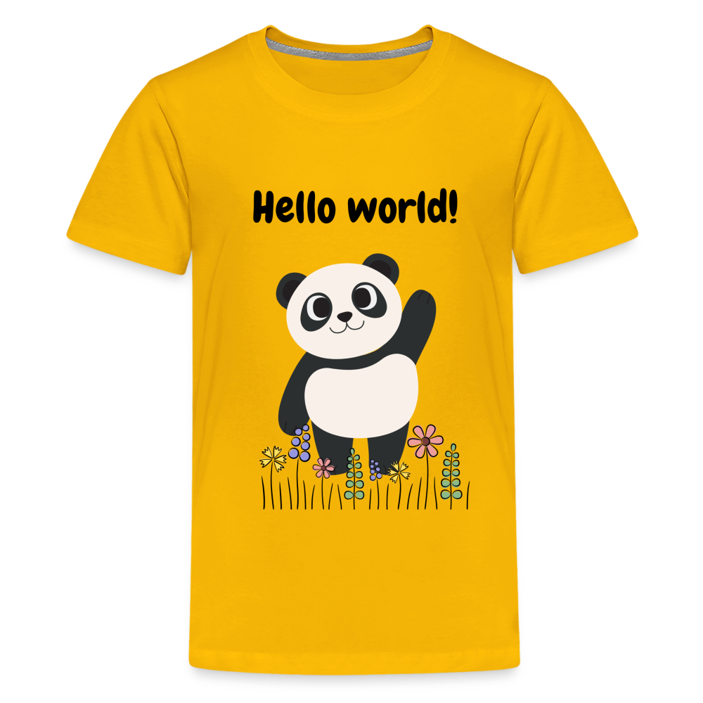 Teenager Premium T-Shirt - Hello world - Sonnengelb