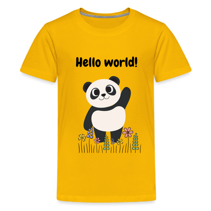 Teenager Premium T-Shirt - Hello world - Sonnengelb