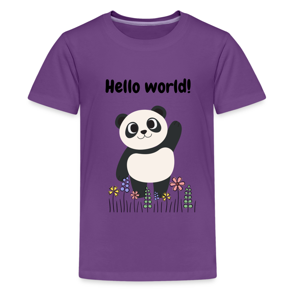 Teenager Premium T-Shirt - Hello world - Lila