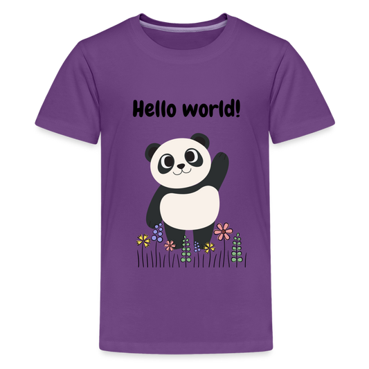 Teenager Premium T-Shirt - Hello world - Lila