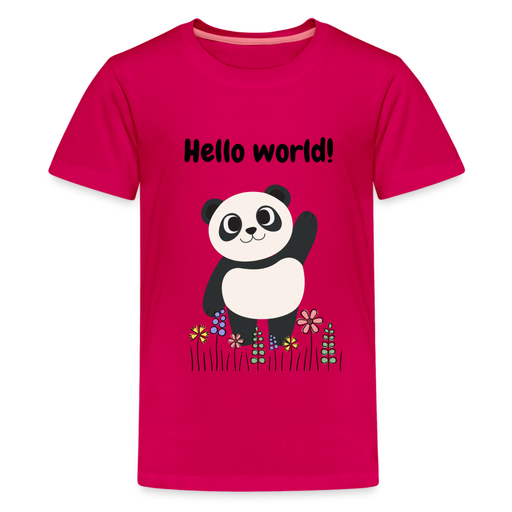 Teenager Premium T-Shirt - Hello world - dunkles Pink