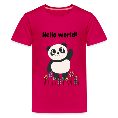 Teenager Premium T-Shirt - Hello world - dunkles Pink