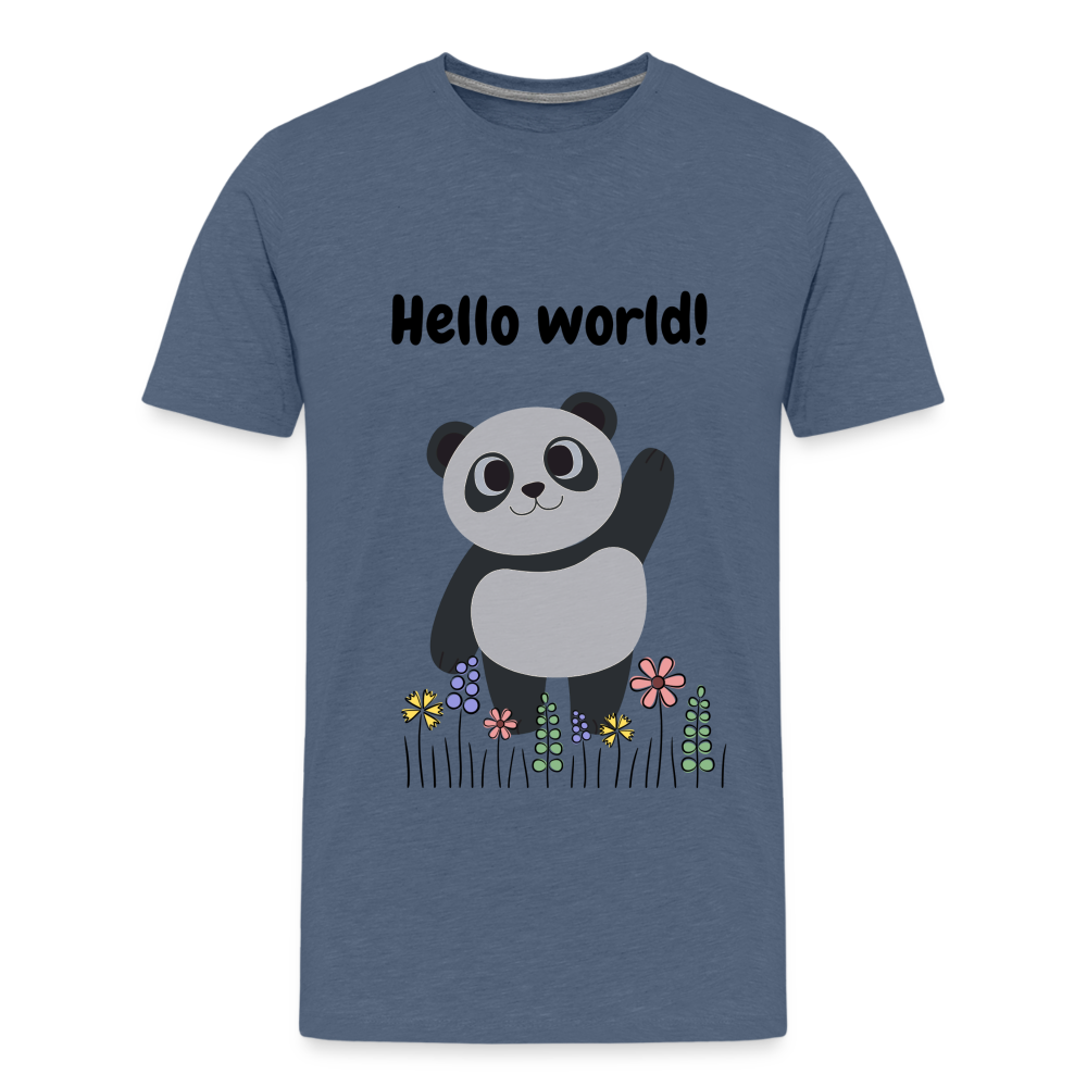 Teenager Premium T-Shirt - Hello world - Blau meliert