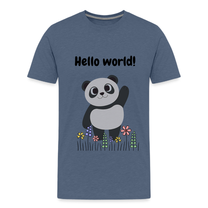 Teenager Premium T-Shirt - Hello world - Blau meliert