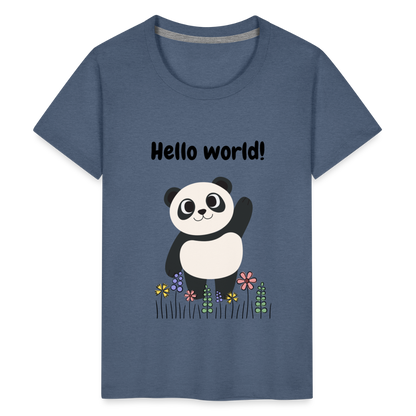 Teenager Premium T-Shirt - Hello world - Blau meliert