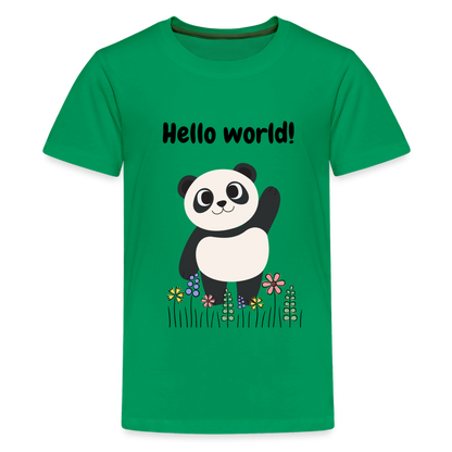 Teenager Premium T-Shirt - Hello world - Kelly Green