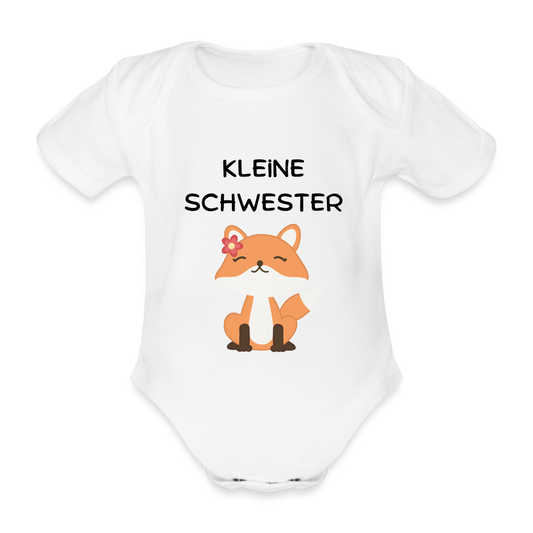 Baby Bio-Kurzarm-Body - Kleine Schwester Fuchs - weiß