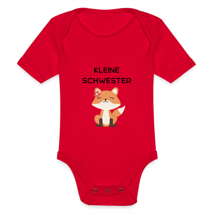 Baby Bio-Kurzarm-Body - Kleine Schwester Fuchs - Rot