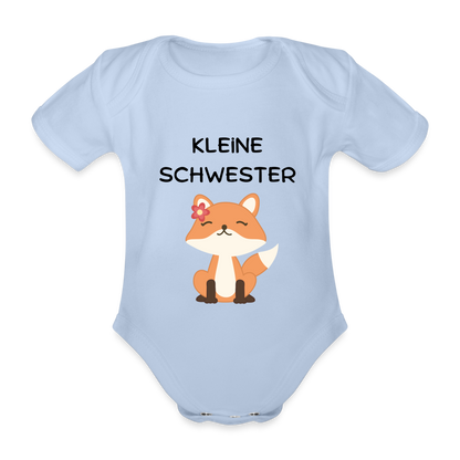 Baby Bio-Kurzarm-Body - Kleine Schwester Fuchs - Sky