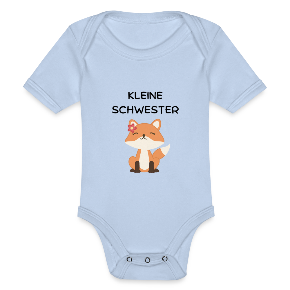 Baby Bio-Kurzarm-Body - Kleine Schwester Fuchs - Sky