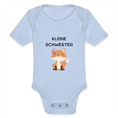 Baby Bio-Kurzarm-Body - Kleine Schwester Fuchs - Sky