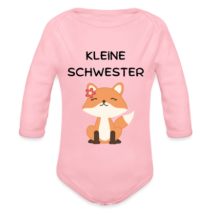 Baby Bio-Langarm-Body - Kleine Schwester Fuchs - Hellrosa