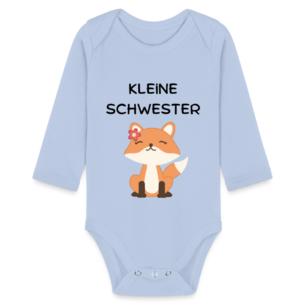 Baby Bio-Langarm-Body - Kleine Schwester Fuchs - Sky