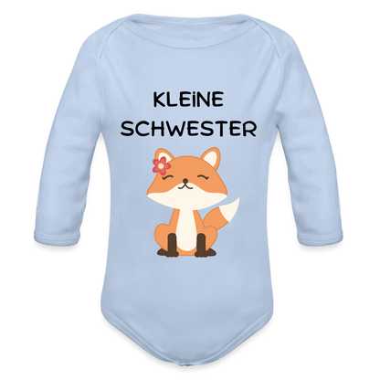 Baby Bio-Langarm-Body - Kleine Schwester Fuchs - Sky