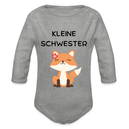 Baby Bio-Langarm-Body - Kleine Schwester Fuchs - Grau meliert